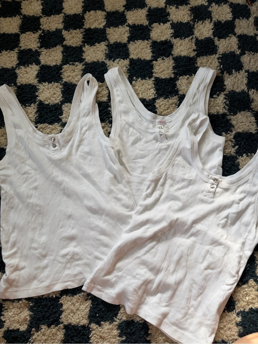 Bundle Goldie White Rib-Knit Scoop Tank